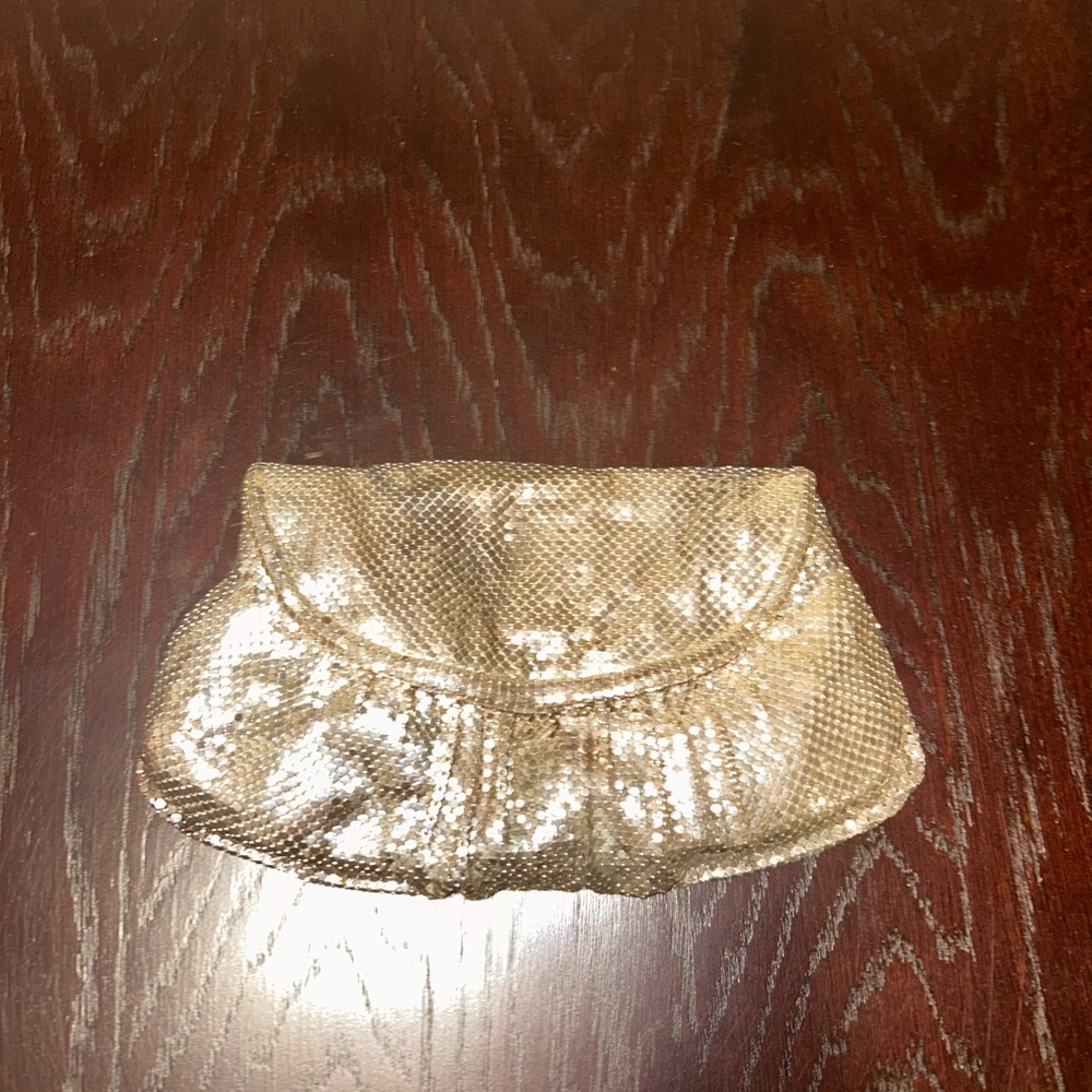 Whiting & Davis Shiny Gold Clutch